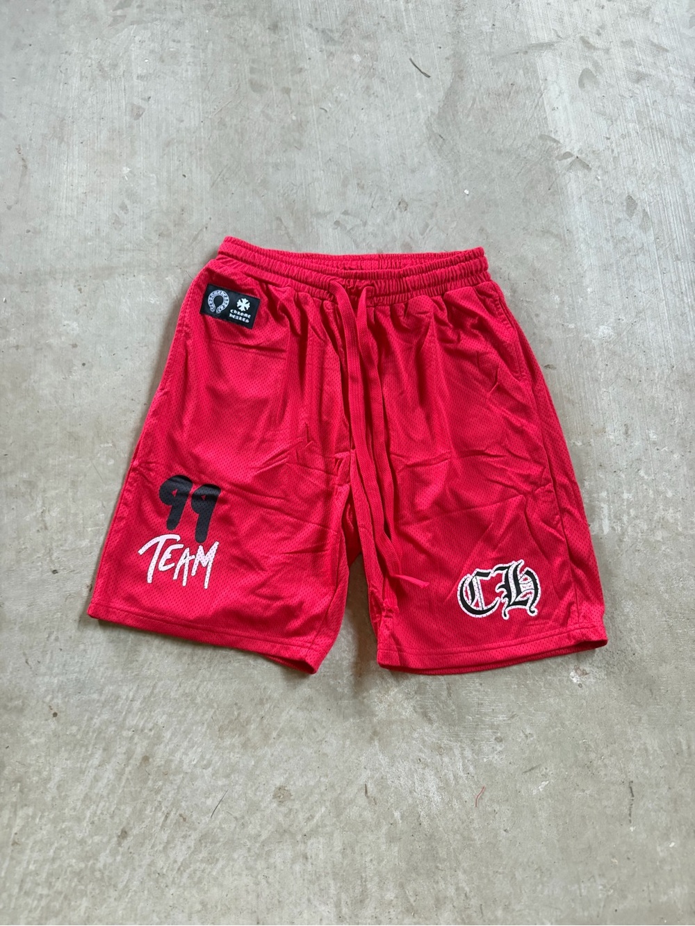 Red Chrome Hearts Mesh Shorts